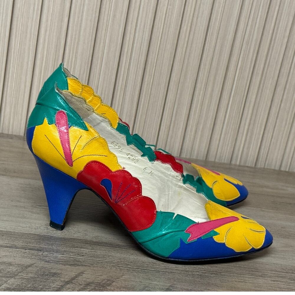 PARADOX by ZALO Multicolored Leather Kitten Heels Women’s Size 6M - Picture 13 of 13